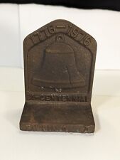 Liberty Bell Bicentennial Tiffin Ohio Bookend Cast Iron Heavy Duty USA picture