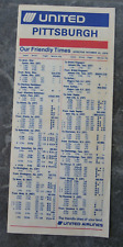 Vtg 1976 United Airlines Pittsburgh Timetable Brochure-All Flights To / From picture