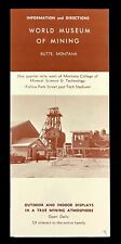 1960s World Mining Museum Butte Montana Vintage Travel Directions Map Brochure picture