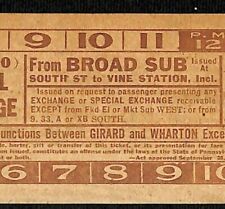 Vintage c1940's-50's Ticket - Philadelphia Transit Co. To Vine Station #18000 picture