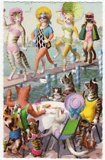 Mainzer - Eugen Hartung Cats Postcard 4969 - Bathing Beauties - Belgium Printing picture