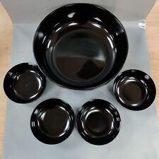 Vintage Towle Sterling 325 Black Melamine Salad Fruit Bowl and 4 Small Bowls picture