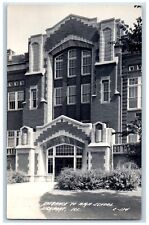 c1940's Entrance To High School Lockport Illinois IL Vintage RPPC Photo Postcard picture