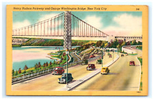 Vintage Postcard Henry Hudson Parkway George Washington Bridge New York City NY picture