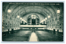 c1940s Interior View of the Sacred Heart of Jesus Christ Milford MA Postcard picture