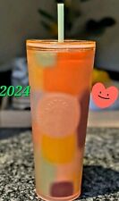 NWT Starbucks Summer 2023 Soft Touch 24oz Floral Tumbler picture