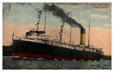 S.S. Assiniboia flagship, C.P. R. Upper lake fleet,Ontario, Canada postcard #78 picture