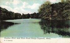 Nashua River from Main Street Bridge Pepperell Massachusetts MA c1910 Postcard picture