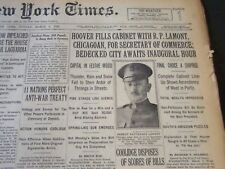 1929 MARCH 3 NEW YORK TIMES - HOOVER FILLS CABINET WITH R. P. LAMONT - NT 6615 picture