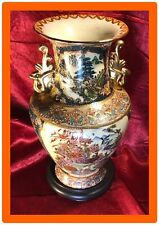 Royal Satsuma Japanese￼￼ Hand Painted Stamped #57 Vase Gold Accents Art Decor picture