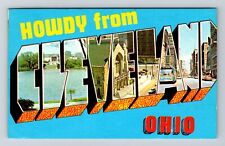 Cleveland OH-Ohio, LARGE LETTER Greetings, Vintage Postcard picture