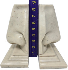 Large Big Nose Bookends Pair of Faux Marble C2C Designs Nob Hill Gallery Vintage picture