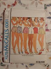 McCalls 6061 Shorts Pattern, Misses Size 12, Vintage 1978 picture