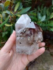 A A grade  natural Smokey Quartz, Quartz and Amethyst twin point with rainbow picture
