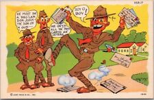 RAY WALTERS Postcard Military Humor / Curteich Linen Army Comics USA-17 c1940s picture