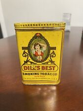 RARE VINTAGE DILL’S BEST TOBACCO TIN W/ NEW AND OLD GRAPHICS NICE picture