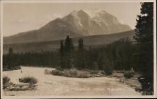 Canada RPPC Banff,AB Mt. Temple from Railway Alberta Byron Harmon Postcard picture