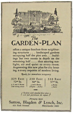 Vintage 1928 THE GARDEN PLAN Apartment Building New York Newspaper Print Ad picture