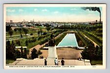 Canton OH-Ohio Bird's Eye View Canton from McKinley Monument Vintage Postcard picture