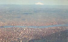 Portland OR Oregon Downtown 1960s Panorama View Mt Hood Vtg Postcard P10 picture