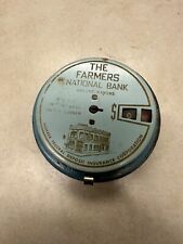 Vintage Farmers National Bank Add-O-Bank Tin Coin Bank Abilene Kansas picture