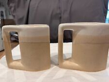 VTG Padilla Drip Glaze Coffee Mugs Matching Studio Pottery Stoneware Set of 2 picture