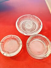 Vintage Clear Glass Ashtrays Lot(3) Unbranded picture