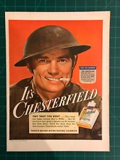 1942 Chesterfield Cigarette Print Ad. 