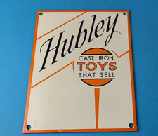 Vintage Hubley Cast Iron Toys Sign - Porcelain Advertisement Gas Oil Pump Sign picture