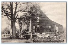 Torrington Connecticut Postcard John Brown Birthplace Building Trees 1955 Posted picture