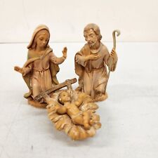 Vintage 1983 FONTANINI Holy Family Nativity Set Mary Joseph Baby Jesus 3 1/2 3.5 picture