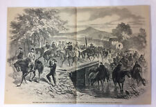 1862 magazine engraving~14x21~REBEL RAID INTO PENNSYLVANIA~STUART'S CAVALRY picture