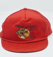 Vintage Exxon Flying Tigers Snapback Hat Red. EEC. Pre-owned. picture