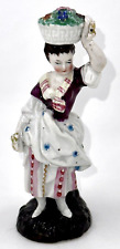 Antique Continental Porcelain Fairing Hand Painted Woman / Flower Basket on Head picture
