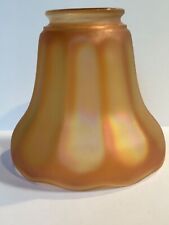 Vintage Marigold Iridescent Carnival Glass Tulip Lamp Shade picture