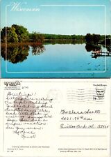 Wisconsin Burnett County Clam Lake Narrows Posted 1986 Pinellas Park FL Postcard picture