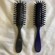 Vintage Hair Brush Lot Of 2 Ball Tip Bristle Made In Taiwan Blue And Gray picture