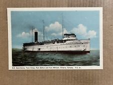 Postcard SS Assiniboia Great Lakes Ship Port Arthur Fort William Ontario Canada picture