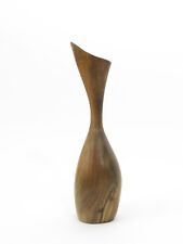 Dan DeLuz Signed Hau Wood Vase Traditional Hawaiian Hand Carved 10.75