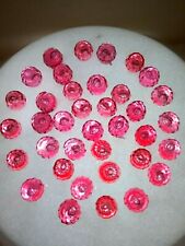 63 LARGE PINK 7mm Round Faceted Globe Pins for Ceramic Christmas Trees picture