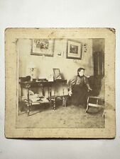Antique CDV Photo - Victorian Woman In A Rare Candid Shot Taken At Home 1870s picture
