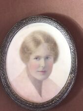 Antique Miniature Portrait In Oval Frame.  picture