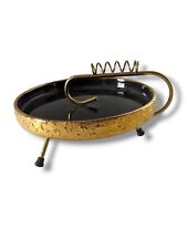 Vintage MCM Mid Century Space Age Holley Ross Tripod Ashtray 22K Gold Decorated picture