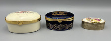 Vintage Trinket Box Lot of 3 Lenox Limoges Lined Pill Box picture