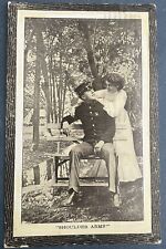 Vintage 1910 “Shoulder Arms” Military Romantic RPPC Postcard - Sgt John D. Clark picture