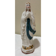 vintage Porcelain Virgin Mary Our Lady of Lourdes Chapel Altar Figurine Statue picture
