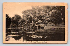 c1936 Swansea Massachusetts MA Rustic Bridge Postcard picture