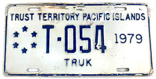 Vintage 1979 Truk Trust Territory Pacific Islands Auto License Plate Wall Decor picture