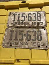 1963 Virginia License Plate T15-638 picture