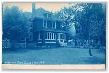 c1910's At Miner Farm House Chazy New York NY Cyanotype RPPC Photo Postcard picture